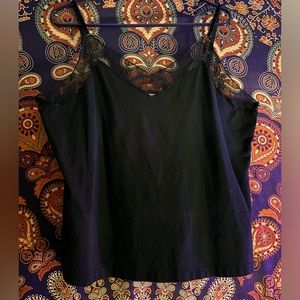 Studio 1940 black beaded laced tank top size L